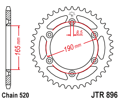 Звезда задняя JTR896-45 JTR896-45 , фото Звезда задняя JTR896-45 JTR896-45 , , ,
