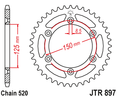 Звезда задняя JTA897-49BLK JTA 897-49BLK , фото Звезда задняя JTA897-49BLK JTA 897-49BLK , , ,