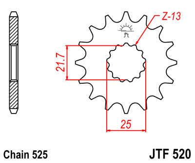 Звезда передняя JTF520-17RB JTF 520-17 RB , фото Звезда передняя JTF520-17RB JTF 520-17 RB , , ,