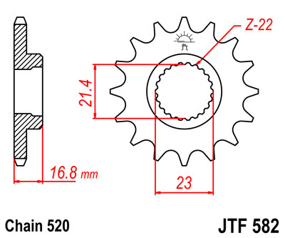 Звезда передняя JTF582-16 JTF582-16 , фото Звезда передняя JTF582-16 JTF582-16 , , ,