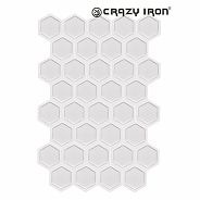 фото Наклейка на бак CRAZY IRON боковая, "соты", прозрачные  cipr8011