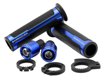 Алюминиевые грипсы + грузики руля Barracuda синие barBLUE , фото Алюминиевые грипсы + грузики руля Barracuda синие barBLUE , , ,