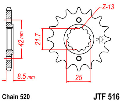 Звезда передняя JTF516-13 JTF516-13 , фото Звезда передняя JTF516-13 JTF516-13 , , ,