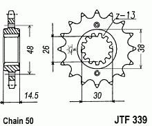 фото Звезда передняя JTF339-16RB  JTF339-16RB