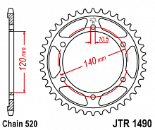 фото Звезда задняя JTR1490-44  JTR1490-44