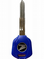 фото Болванка ключа Honda, цвет синий, двойная левая канавка, длинна 52мм (01)  key-honda-blue-2l-52