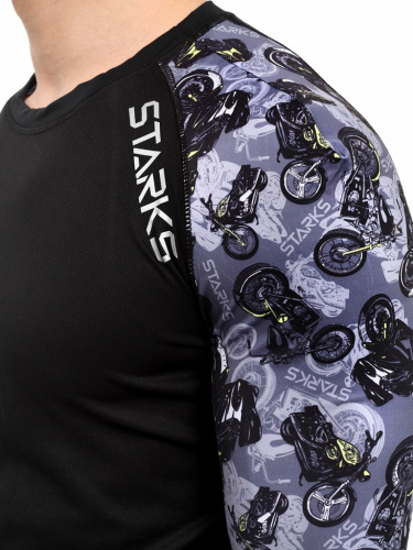 фото Термобелье КОФТА STARKS Long shirt COOLMAX (муж.,М,Черный/Принт) LC0011 ,  , ,  фото 3