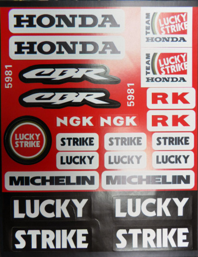 фото Набор наклеек HONDA CBR LUCKY STRIKE 5981  ,  , , 