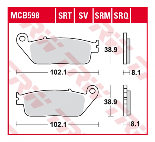 фото Колодки тормозные TRW MCB598 SV(FDB570) FDB 570  MCB598SV ,  , , 