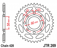 фото Звезда задняя JTR269-40  JTR269-40