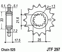 фото Звезда передняя JTF297-15RB  JTF297-15RB