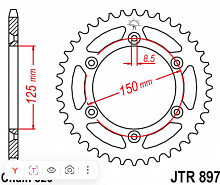 фото Звезда задняя JTA897-48ORG  JTA 897-48ORG JTR897