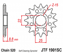 фото Звезда передняя JTF1901-15SC  JTF1901-15SC