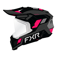 фото Шлем FXR Clutch w/ E Shield с подогревом Black/Razz, S  260670-1028-07