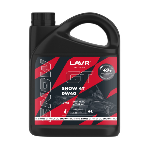 фото Масло LAVR GT SNOW 4T 0W40 SN, 4л Ln7768 ,  , , 