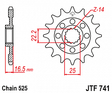 фото Звезда передняя JTF741-15 RB  JTF741-15 RB