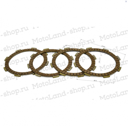 фото Диск сцепления 154FMI 125см3 (компл 4шт) X-tech 00000021168 ,  , , 