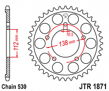 фото Звезда задняя JTR1871-48  JTR1871 41