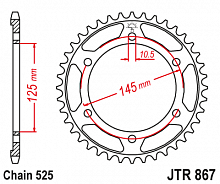 фото Звезда задняя JTR867-44 TDM850  JTR867-44