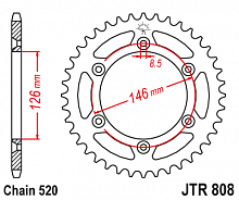 фото Звезда задняя JTR808-50  JTR808-50