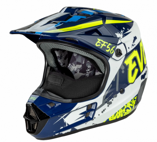 фото Мотошлем EF56  Base MX (Синий/Белый/Hi-Viz глянец, M) LC0327 ,  , , 