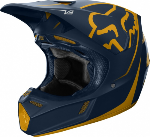 фото Мотошлем Fox V3 KILA HELMET NAVY/YELLOW M 21766-046-M ,  , , 