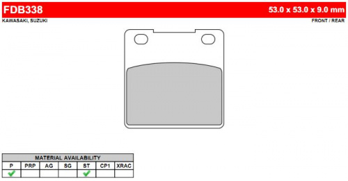 Колодки тормозные Ferodo FDB338 P FDB 338 P OEM Kawasaki 43082-1098
OEM Kawasaki 43082-1103
OEM Kawasaki 43082-1180
OEM Kawasaki 43082-1182
OEM Kawasaki 43082-1200
OEM Kawasaki 43082-1257
OEM Suzuki 69100-05830
OEM Suzuki 69100-05850
OEM Suzuki 69100-05860
OEM Suzuki 69100-05870
OEM Suzuki 69100-05890
OEM Suzuki 69100-20810
OEM Suzuki 69100-21820
OEM Suzuki 69100-34860
OEM Suzuki 69101-05820
OEM Suzuki 69101-05850
OEM Suzuki 69130-21E00
OEM Suzuki 69130-34C00
OEM Suzuki 69130-45C00
OEM Suzuki 69130-48B00, фото Колодки тормозные Ferodo FDB338 P FDB 338 P BREMBO 07KS05
BREMBO 07KS0507
BREMBO 07KS05SP
BREMBO 07.KS05.07
BREMBO 07.KS05.SP
CARBONE L. 2282
DUNLOPAD DP 207
EBC FA G3
EBC FA063
EBC FA161
GALFER FD111
GALFER FD 111
GOODRIDGE G12ST
LUCAS MCB 531/531LF
LUCAS/TRW MCB531
NEWFREN FD0060
NEWFREN FD0134
NISSIN 2P-213SBS 556
SEMC KA 18
VESRAH VD 327
VESRAH VD 416
VESRAH VD-327, , OEM Kawasaki 43082-1098
OEM Kawasaki 43082-1103
OEM Kawasaki 43082-1180
OEM Kawasaki 43082-1182
OEM Kawasaki 43082-1200
OEM Kawasaki 43082-1257
OEM Suzuki 69100-05830
OEM Suzuki 69100-05850
OEM Suzuki 69100-05860
OEM Suzuki 69100-05870
OEM Suzuki 69100-05890
OEM Suzuki 69100-20810
OEM Suzuki 69100-21820
OEM Suzuki 69100-34860
OEM Suzuki 69101-05820
OEM Suzuki 69101-05850
OEM Suzuki 69130-21E00
OEM Suzuki 69130-34C00
OEM Suzuki 69130-45C00
OEM Suzuki 69130-48B00,