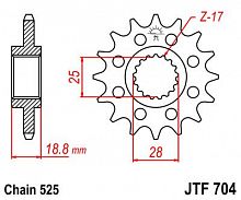 фото Звезда передняя JTF704-17RB  JTF704-17RB