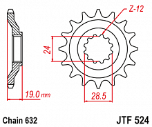 фото Звезда передняя JTF524-15  JTF524-15