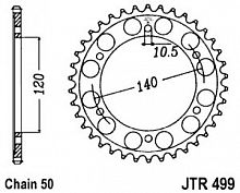 фото Звезда задняя JTR499-45  JTR499-45