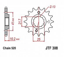 фото Звезда передняя JTF308-14  JTF308-14