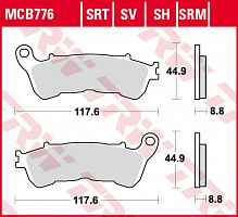 фото Колодки тормозные TRW MCB 776 SV (FDB2196)  FDB 2196