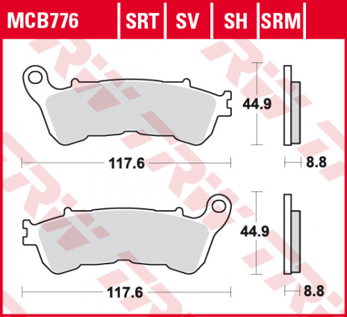 фото Колодки тормозные TRW MCB 776 SV (FDB2196) FDB 2196 ,  , OEM Honda	06435 MET 651 <br>
OEM Honda	06435 MFA D12 <br>
OEM Honda	06455 MCW H01 <br>
OEM Honda	06455 MCW H02 <br>
OEM Honda	06455 MEH 006 <br>
OEM Honda	06455 MCS G01 <br>
OEM Honda	06455 MCS G02 <br>
OEM Honda	06455 MBT D52 <br>
OEM Honda	06455 MBT D51 <br>
OEM Honda	06455 MBT D52 <br>
OEM Honda	06455 MCW H02 <br>
OEM Honda	06435 MFA D11 <br>
OEM Honda	06435 MFA D12 <br>
OEM Suzuki	59101 03810 <br>
OEM Suzuki	59101 03820, 