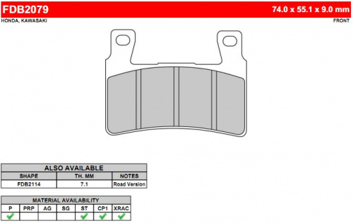 фото Колодки тормозные GOLDfren 134 S33 (FDB2114 FDB2079) FDB 2114 2079  (134 S33)  BREMBO	07HO45       <br>
BREMBO	07HO4507   <br>
BREMBO	07HO45RC   <br>
BREMBO	07HO45SA   <br>
BREMBO	07HO45SC   <br>
CL BRAKES	2711   <br>
EBC	FA265 <br>
GALFER	FD219 <br>
GALFER	FD 219 <br>
LUCAS	MCB73  <br>
LUCAS/TRW	MCB819 <br>
NEWFREN	FD0300 <br>
NEWFREN	.FD.0300 <br>
SBS	860 <br>
VESRAH	VD 166/2,  , OEM Harley	42739 08  <br>
OEM Honda	06435 MEJ 006 <br>
OEM Honda	06435 MEJ 016 <br>
OEM Honda	06455 MAS E01 <br>
OEM Honda	06455 MBW 006 <br>
OEM Honda	06455 MBW E11 <br>
OEM Honda	06455 MBW E12 <br>
OEM Honda	06455 MCF 006 <br>
OEM Honda	06455 MCF 016, 