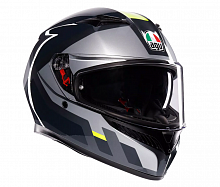 фото Мотошлем AGV K3 E2206 MPLK Shade Grey/Yellow Fluo, M  2118381001-017-M