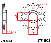 фото Звезда передняя JTF1902-17  JTF1902-17