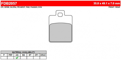 фото Колодки тормозные Ferodo FDB2057 EF FDB 2057 EF BREMBO	7019  <br>
BREMBO	07019 <br>
BREMBO	007019 <br>
CL BRAKES	3043 <br>
CL BRAKES	3044 <br>
EBC	FA260 <br>
EBC	SFA260 <br>
GALFER	FD200  <br>
GALFER	FD 200 <br>
LUCAS/TRW	MCB695 <br>
NEWFREN	.FD.0249 <br>
SBS	142  <br>
SBS	724,  , OEM Gilera	494097  <br>
OEM Gilera	647170 <br>
OEM Piaggio	647073 <br>
OEM Piaggio	647157 <br>
OEM Piaggio	I494096 <br>
OEM Piaggio	I494097 <br>
OEM Piaggio	CM076101 <br>
OEM Piaggio	CM076701, 