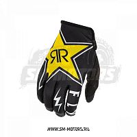 фото Перчатки FLY RACING LITE ROCKSTAR (2020) черно/бело/желтые 11"  939-1610