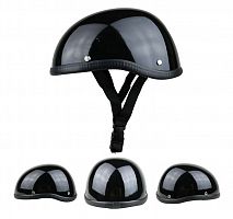 фото Мотошлем 1/2 Каска черный глянец  kaska-black-glossy