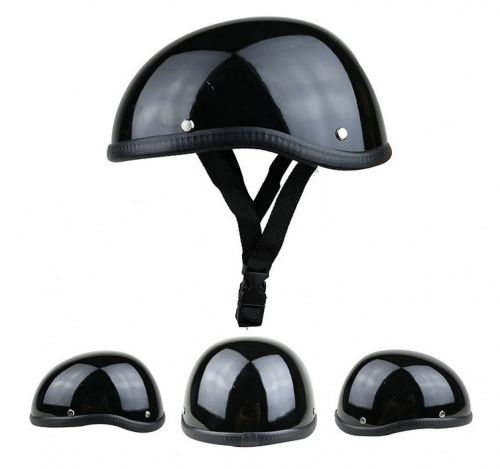 фото Мотошлем 1/2 Каска черный глянец kaska-black-glossy ,  , , 