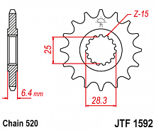 фото Звезда передняя JTF1592-14  JTF1592-14