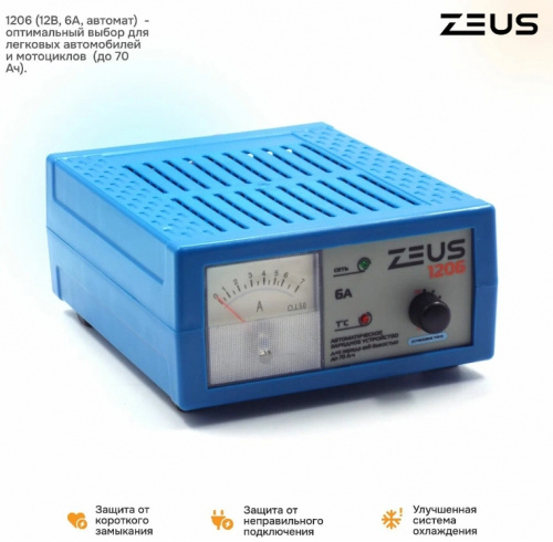 Зарядное устройство ZEUS 1206 12B 6A (автомат) zs1206 , фото Зарядное устройство ZEUS 1206 12B 6A (автомат) zs1206 , , ,