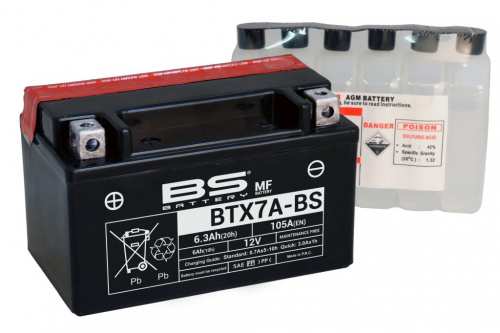 фото BTX7A-BS Аккумулятор (YTX7A-BS) 300619 ,  , 31500-MR8-017,  фото 2
