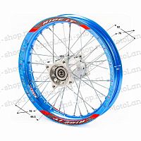 фото Обод задний 14" (1,85-R14 d=15mm) алюминий/синий  