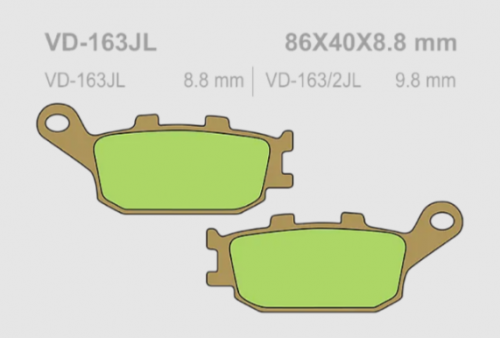 Колодки тормозные Vesrah VD-163JL (FDB754) FDB 754 OEM Kawasaki 43082 1090 <br>
OEM Kawasaki 43082 1118 <br>
OEM Kawasaki 43082 1131 <br>
OEM Kawasaki 43082 1137 <br>
OEM Kawasaki 43082 1151 <br>
OEM Suzuki 69100 32830 <br>
OEM Suzuki 69100 43820 <br>
OEM Suzuki 69100 43841 <br>
OEM Suzuki 69100 43851 <br>
OEM Suzuki 69100 43860 <br>
OEM Suzuki 69140 27C00 <br>
OEM Suzuki 69140 27C10 <br>
OEM Suzuki 69140 28C00 <br>
OEM Yamaha 1D4 F5742 00 <br>
OEM Yamaha 3SP W0046 00 <br>
OEM Yamaha 3XJ W0046 00 <br>
OEM Yamaha 3XP W0046 00 <br>
OEM Yamaha 4DA W0046 00 <br>
OEM Yamaha 4EW W0046 00 <br>
OEM Yamaha 4GY W0046 00 <br>, фото Колодки тормозные Vesrah VD-163JL (FDB754) FDB 754 BREMBO 07KA12 <br>
BREMBO 07KA1207 <br>
BREMBO 07KA12SD <br>
BREMBO 07KA12SX <br>
BREMBO 07KA12TT <br>
CARBONE L. 2299 <br>
DUNLOPAD DP 315 <br>
EBC FA152 <br>
EBC FA 152 <br>
GALFER FD114 <br>
GALFER FD 114 <br>
GOODRIDGE G52CS <br>
LUCAS MCB 625 <br>
LUCAS/TRW MCB625 <br>
NEWFREN FD0144 <br>
NEWFREN .FD.0144 <br>
NISSIN 2P-227 <br>
PREMIER P52 <br>
SBS 632 <br>
SBS 648 <br>
SEMC KS 08 <br>
VESRAH VD 432 <br>
VESRAH VD-432 <br>
VESRAH VD 432/2 <br>
VESRAH VD 432 /432/2 <br>, , OEM Kawasaki 43082 1090 <br>
OEM Kawasaki 43082 1118 <br>
OEM Kawasaki 43082 1131 <br>
OEM Kawasaki 43082 1137 <br>
OEM Kawasaki 43082 1151 <br>
OEM Suzuki 69100 32830 <br>
OEM Suzuki 69100 43820 <br>
OEM Suzuki 69100 43841 <br>
OEM Suzuki 69100 43851 <br>
OEM Suzuki 69100 43860 <br>
OEM Suzuki 69140 27C00 <br>
OEM Suzuki 69140 27C10 <br>
OEM Suzuki 69140 28C00 <br>
OEM Yamaha 1D4 F5742 00 <br>
OEM Yamaha 3SP W0046 00 <br>
OEM Yamaha 3XJ W0046 00 <br>
OEM Yamaha 3XP W0046 00 <br>
OEM Yamaha 4DA W0046 00 <br>
OEM Yamaha 4EW W0046 00 <br>
OEM Yamaha 4GY W0046 00 <br>,