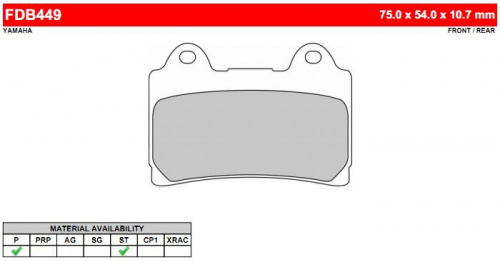 фото Колодки тормозные G-Brake GM-02017S (fdb449) FDB 449 ST GM-02017S BREMBO	07YA17
BREMBO	07YA1711
BREMBO	07YA17SA
BREMBO	07YA17SP
BREMBO	07.YA17.11
BREMBO	07.YA17.SA
BREMBO	07.YA17.SP
CARBONE L.	2305
CL BRAKES	2311
DUNLOPAD	DP 409
EBC	FA123
EBC	FA 123
GALFER	FD 087
GOODRIDGE	G39ST
LUCAS	MCCCB 559
LUCAS/TRW	MCB559
NEWFREN	FD0104
NISSIN	2P-228
PREMIER	P39
SBS	590
VESRAH	VD 242
VESRAH	VD-242,  , OEM Yamaha	4KG-W0045-00
OEM Yamaha	4WM-W0046-00, 
