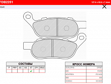 фото Колодки тормозные FERODO FDB2251 ST  FDB 2251 ST