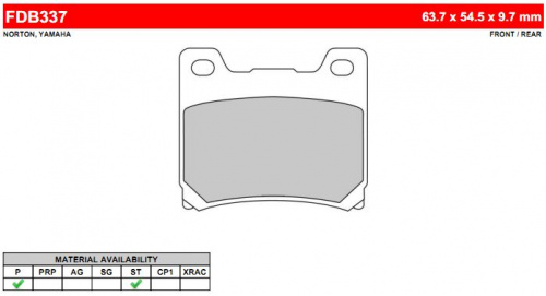 фото Колодки тормозные Ferodo FDB337 ST FDB 337 ST BREMBO	07YA11
BREMBO	07YA1107
BREMBO	07YA11SA
BREMBO	07YA11SP
BREMBO	07.YA11.07
BREMBO	07.YA11.SA
BREMBO	07.YA11.SP
CARBONE L.	2283
DUNLOPAD	DP 404
EBC	FA 88
EBC	FA088
GALFER	FD057
GALFER	FD 057
GOODRIDGE	G28ST
LUCAS	MCB53
LUCAS	MCB 530/530LF
NEWFREN	FD0068
NISSIN	2P-207
PREMIER	P28
SBS	555
SEMC	YA 12
VESRAH	VD 236
VESRAH	VD-236,  , OEM Yamaha	1FK-W0046-01
OEM Yamaha	1FK-W0046-02
OEM Yamaha	26H-W0045-01
OEM Yamaha	29L-W0046-00
OEM Yamaha	29L-W0046-01
OEM Yamaha	31A-W0046-00
OEM Yamaha	3XF-W0045-50
OEM Yamaha	4FM-W0046-00
OEM Yamaha	4SV-W0045-50
OEM Yamaha	4XV-W0046-00, 