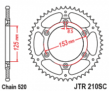 фото Звезда задняя JTR210-44 SC  JTR210.44SC
