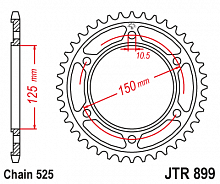 фото Звезда задняя JTR899-42ZBK  JTR899-42ZBK